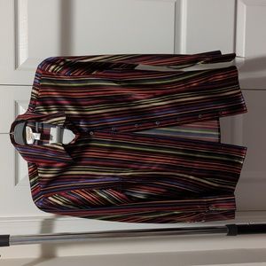 NWT Talbots silky striped button up